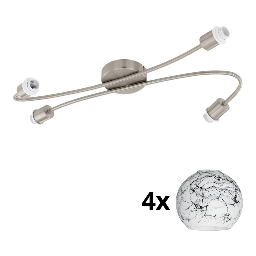 Eglo - LED Inbouwspot MY CHOICE 4xE14/4W/230V mat chroom/wit/zwart