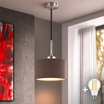 Eglo - LED-kroonluchter aan kabel TUNJA 1xE27/60W/230V Ø 20 cm bruin/zwart
