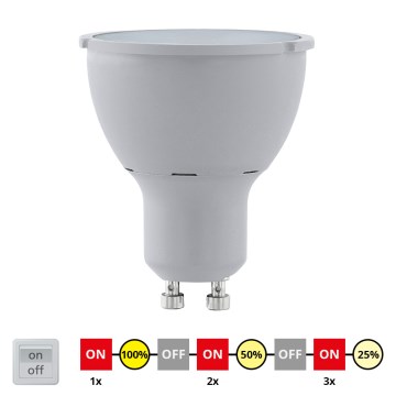 EGLO - LED Lamp cyclisch dimbaar GU10/5W/230V 3000K - STEPDIMMING warm wit