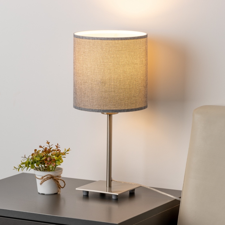 Eglo - LED  Lampe de table TUNJA 1xE27/60W/230V 26,5 cm chrome mat/gris