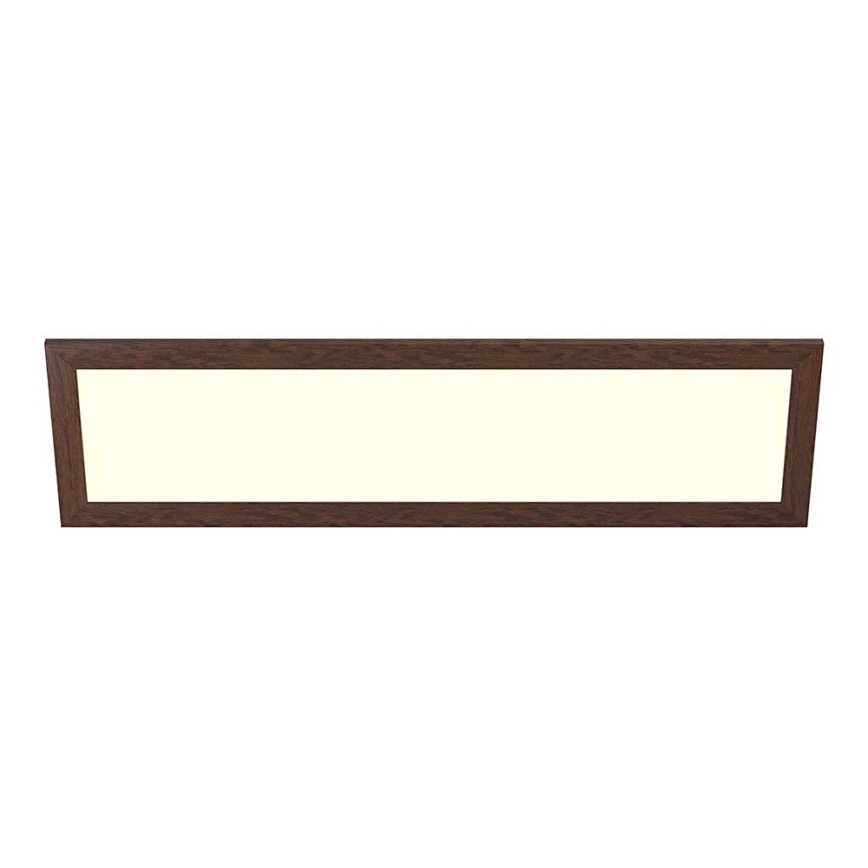 Eglo - LED RGBW Dimbaar Bevestigd/inbouw panel SALOBRENA-C WOOD LED/34W/230V 2700-6500K 34x124 cm donkerbruin + afstandsbediening