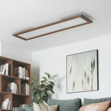 Eglo - LED RGBW Dimbaar lichtpaneel SALOBRENA-C WOOD LED/31W/230V 2700-6500K 34x124 cm donkerbruin + afstandsbediening
