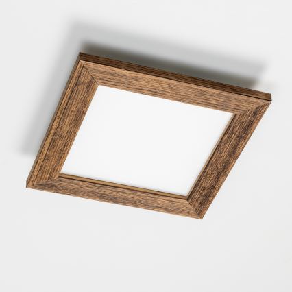 Eglo - LED RGBW dimbaar opbouwpaneel SALOBRENA-C WOOD LED/16W/230V 2700-6500K 34x34 cm bruin + afstandsbediening