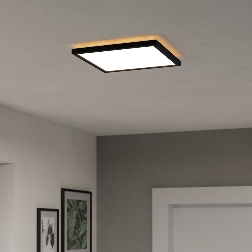Eglo - LED RGBW Dimbare badkamer plafondlamp LED/13,4W/230V 2700-6500K 29x29 cm IP44 zwart