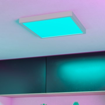 Eglo - LED RGBW dimbare plafondlamp voor badkamer LED/13,5W/230V 2700-6500K 29,5x29,5 cm IP44 wit