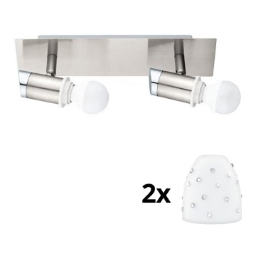 Eglo - LED spot MY CHOICE 2xE14/4W/230V mat chroom/wit