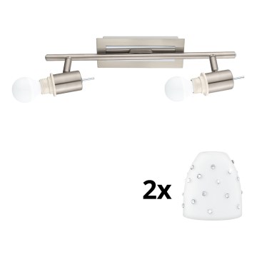 Eglo - LED spot MY CHOICE 2xE14/4W/230V mat chroom/wit
