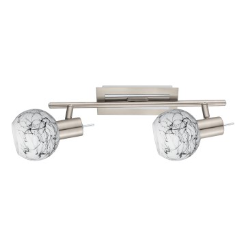 Eglo - LED spot MY CHOICE 2xE14/4W/230V mat chroom/wit/zwart