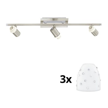 Eglo - LED spot MY CHOICE 3xE14/40W/230V mat chroom/wit