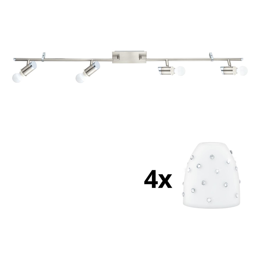 Eglo - LED spot MY CHOICE 4xE14/4W/230V  mat chroom/wit