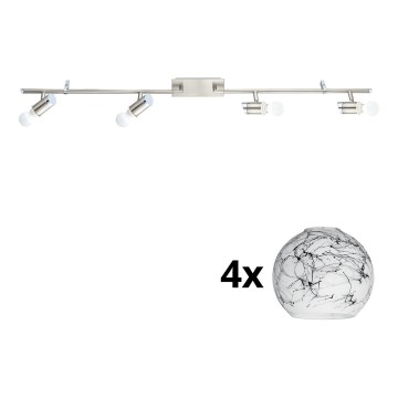 Eglo - LED spot MY CHOICE 4xE14/4W/230V  mat chroom/wit/zwart