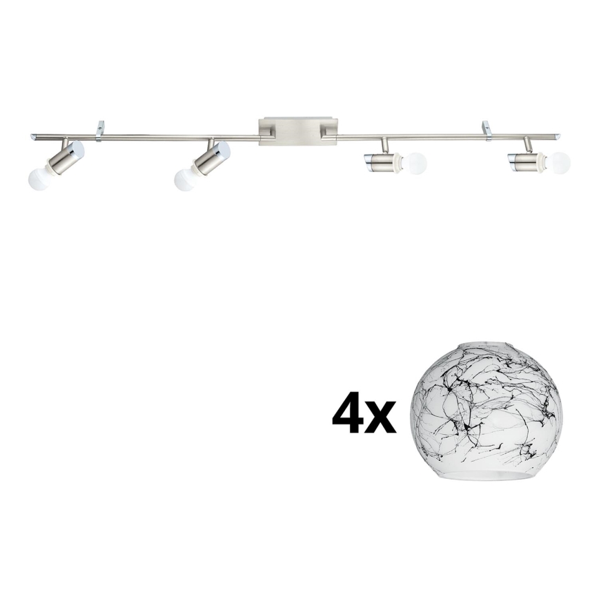 Eglo - LED spot MY CHOICE 4xE14/4W/230V  mat chroom/wit/zwart