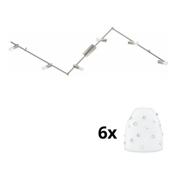 Eglo - LED spot MY CHOICE 6xE14/4W/230V mat chroom/wit