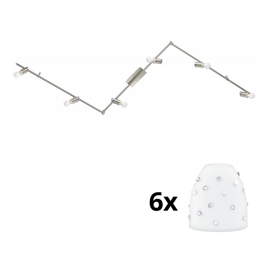 Eglo - LED spot MY CHOICE 6xE14/4W/230V mat chroom/wit