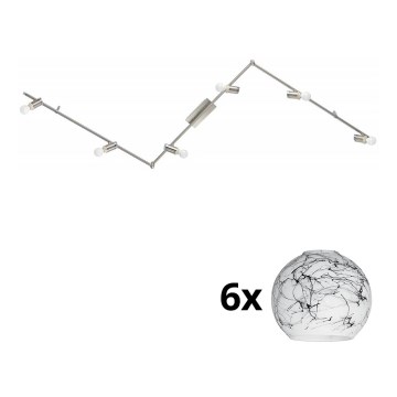Eglo - LED spot MY CHOICE 6xE14/4W/230V mat chroom/wit/zwart