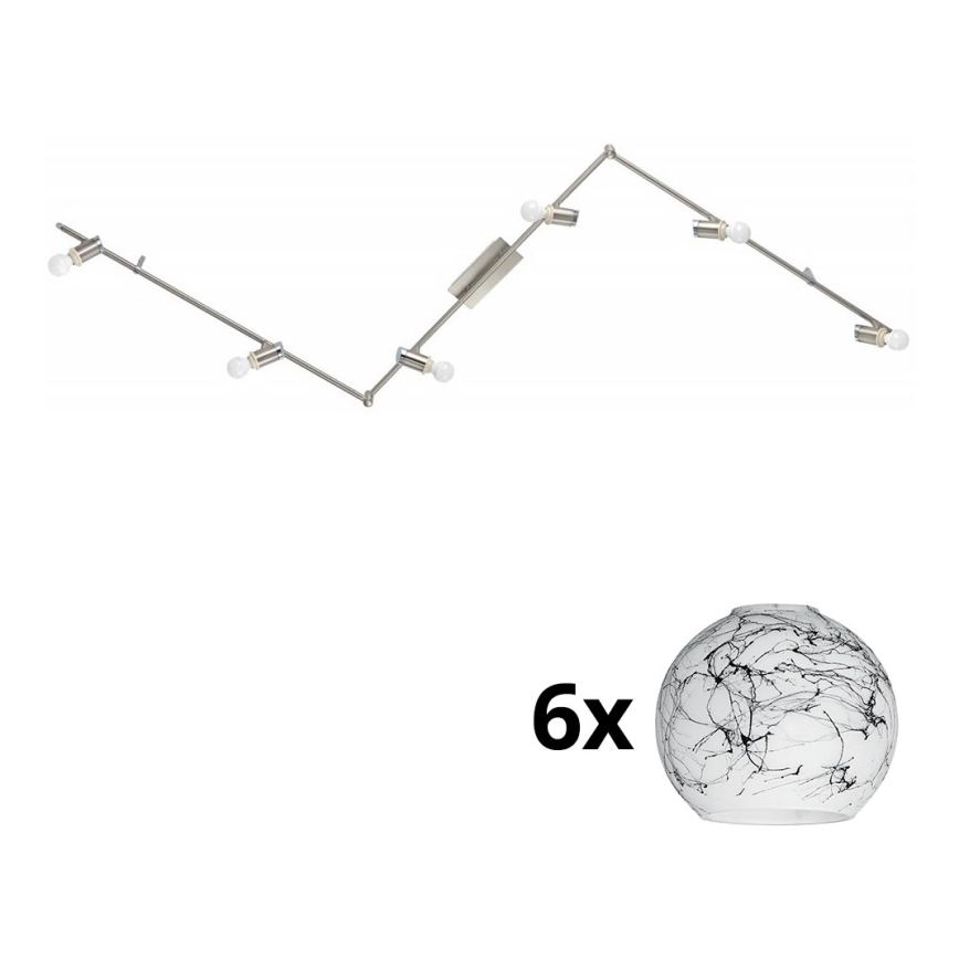 Eglo - LED spot MY CHOICE 6xE14/4W/230V mat chroom/wit/zwart