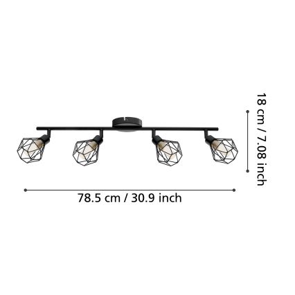 Eglo - LED Spot Verlichting ZAPATA 4x G9 / 3W / 230V