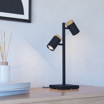 Eglo - LED Tafellamp 2xGU10/4,5W/230V 3000K zwart/bruin