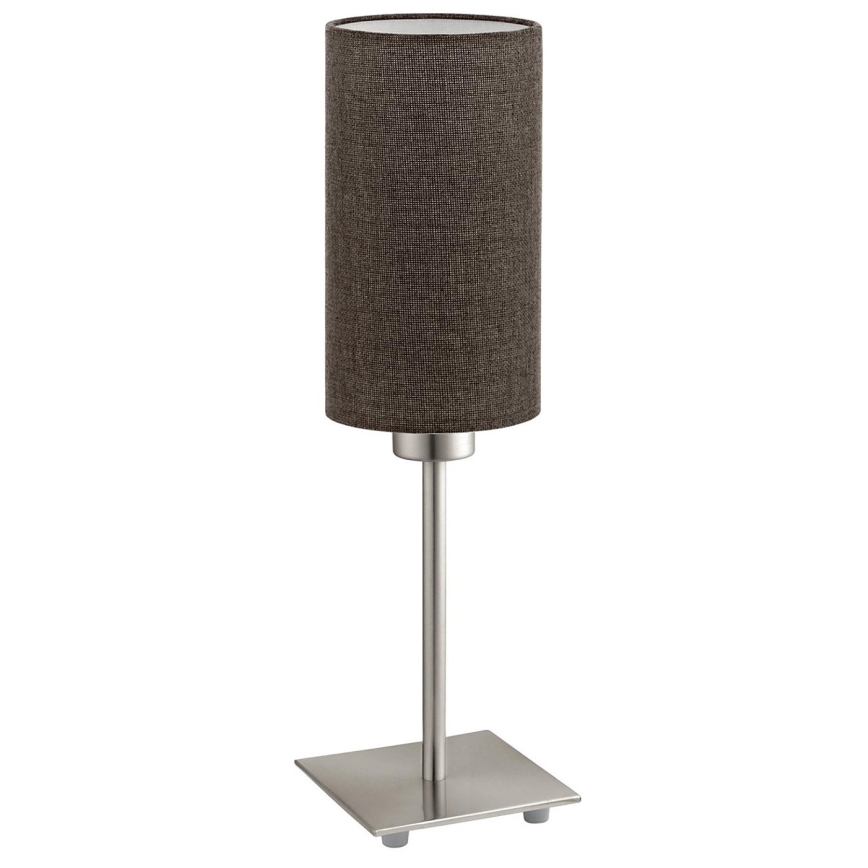 Eglo - LED Tafellamp TUNJA 1xE27/60W/230V 26,5 cm mat chroom/bruin