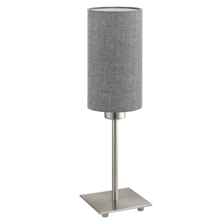 Eglo - LED Tafellamp TUNJA 1xE27/60W/230V 26,5 cm mat chroom/grijs