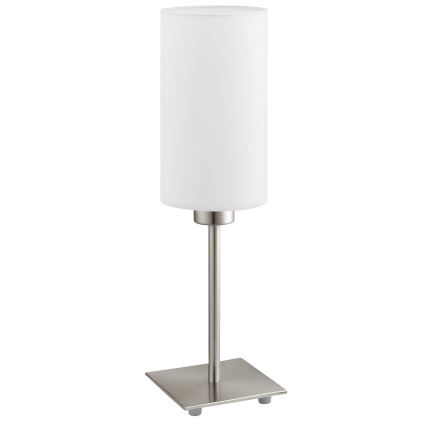 Eglo - LED Tafellamp TUNJA 1xE27/60W/230V 26,5 cm mat chroom/wit