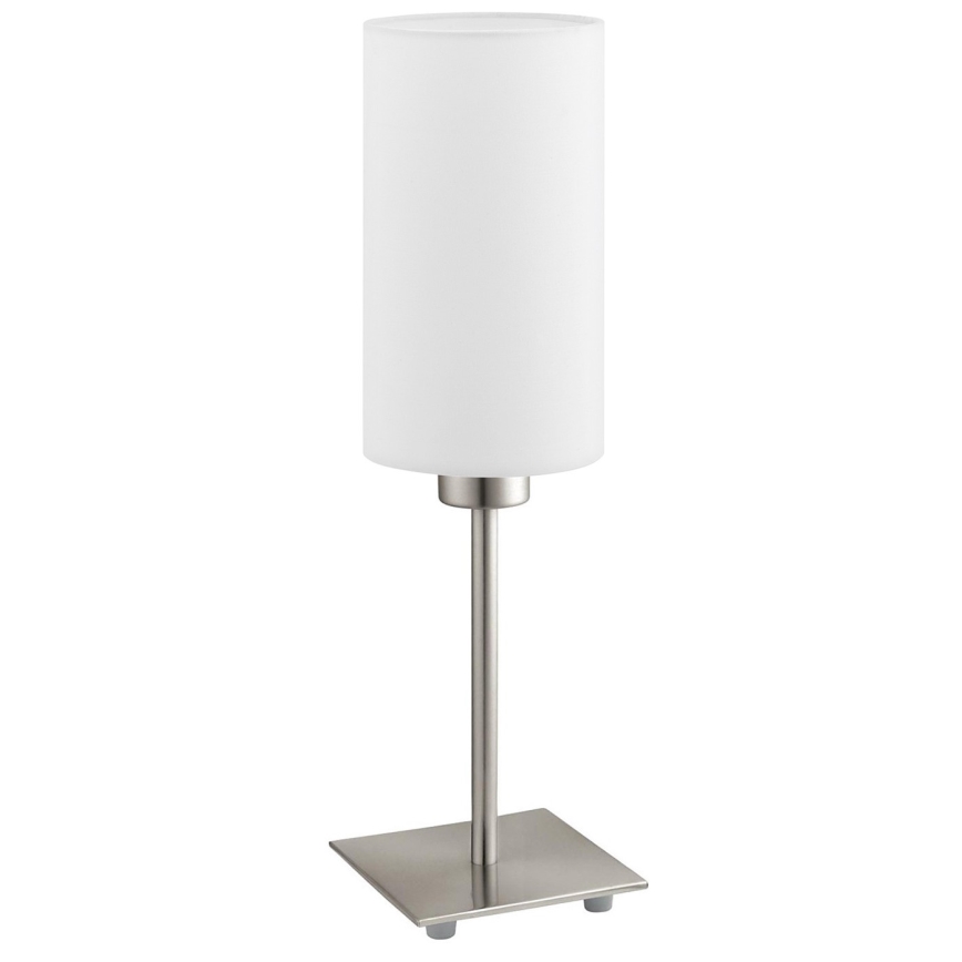 Eglo - LED Tafellamp TUNJA 1xE27/60W/230V 26,5 cm mat chroom/wit
