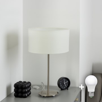 Eglo - LED  Tafellamp TUNJA 1xE27/60W/230V 38,5 cm mat chroom/wit