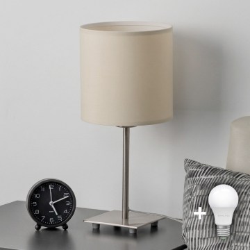 Eglo - LED-tafellamp TUNJA 1xE27/60W/230V crèmekleurig