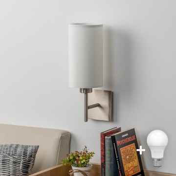 Eglo - LED wand verlichting TUNJA 1xE27/60W/230V mat chroom/wit