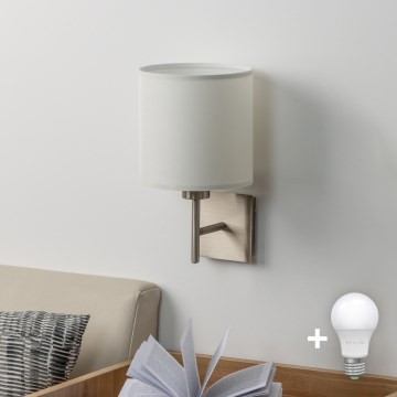 Eglo - LED wand verlichting TUNJA 1xE27/60W/230V mat chroom/wit