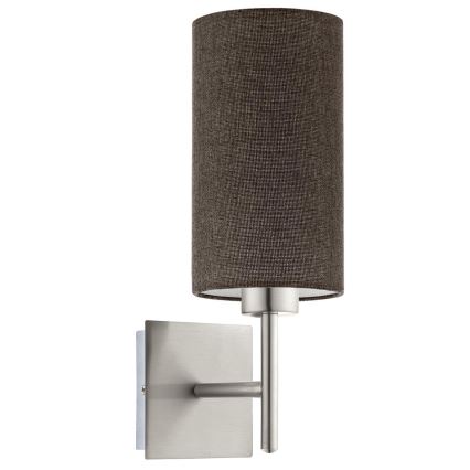 Eglo - LED Wandlamp TUNJA 1xE27/60W/230V mat chroom/bruin
