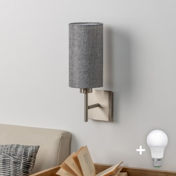 Eglo - LED Wandlamp TUNJA 1xE27/60W/230V mat chroom/grijs