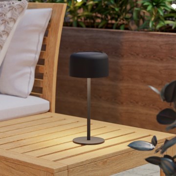 Eglo - LED zonne-oplaadbare tafellamp met touchbediening LED/2,8W/3,7V 1800 mAh IP44 zwart