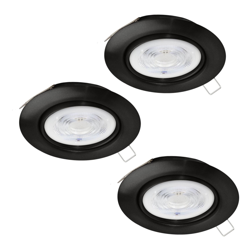 Eglo - LOT 3x Spot encastrable 1xGU10/4W/230V noir