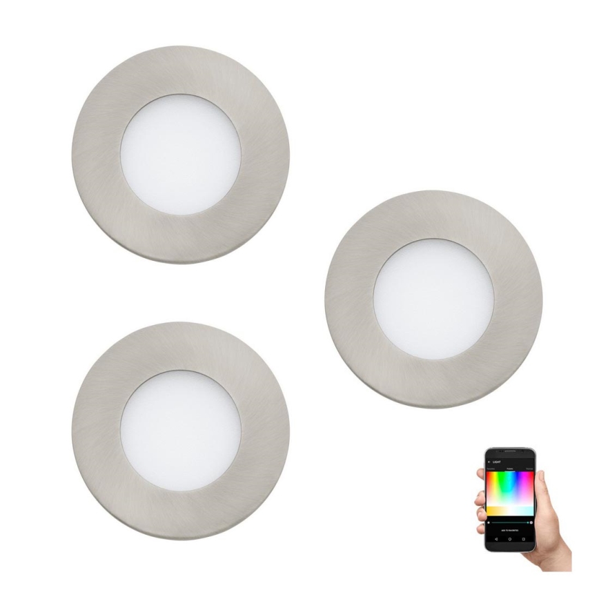 Eglo - LOT 3x Spot RGB encastrable à intensité variable FUEVA-C 1xLED/3W/230V