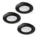 Eglo - LOT 3xLED Spot encastrable salle de bain 1xGU10/4W/230V IP44 noir