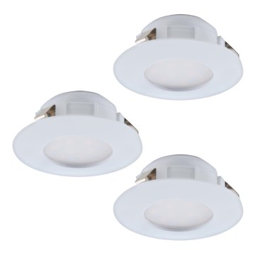 Eglo - Lot de 3 plafonniers encastrés LED pour salle de bains PINEDA LED/4,9W/230V IP44