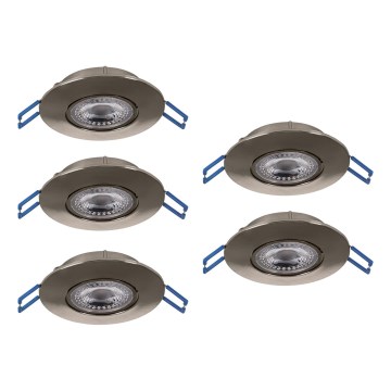 Eglo - Lot de 5 spots encastrés LED/4,9 W/230 V 2700/4000/6500 K Ø 9 cm chrome mat