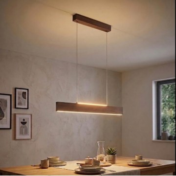 Eglo - Lustre LED suspendu sur câble LED/17W/230V + LED/4,2W finition noyer