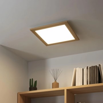 Eglo - panneau LED RGB dimmable à montage en surface SALOBRENA-C WOOD LED/24W/230V 2700-6500K 49,5x49,5 cm marron + télécommande