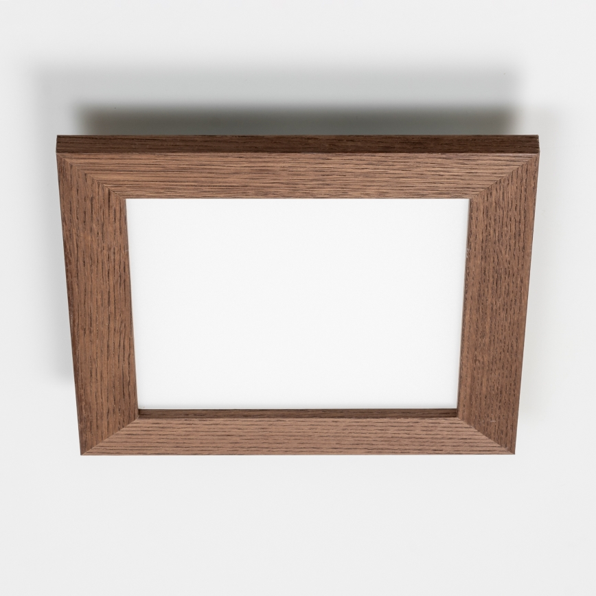 Eglo - Panneau LED RGBW dimmable à montage en saillie SALOBRENA-C WOOD LED/16W/230V 2700-6500K 34x34 cm brun foncé + télécommande