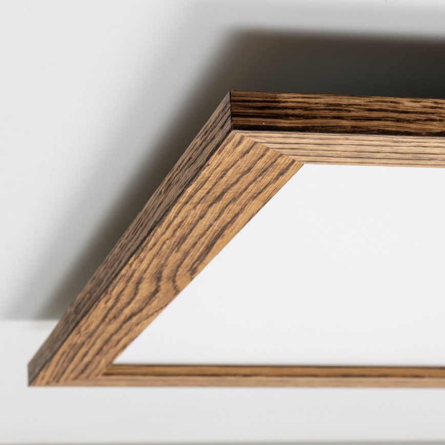 Eglo - Panneau RGB en saillie à intensité variable SALOBRENA-C WOOD LED/30,5W/230V 2700-6500K 64x64 cm marron + télécommande