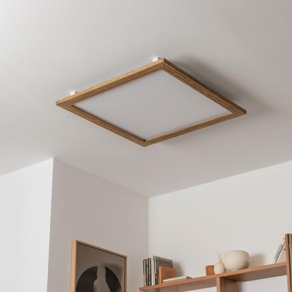 Eglo - Panneau RGB en saillie à intensité variable SALOBRENA-C WOOD LED/30,5W/230V 2700-6500K 64x64 cm marron + télécommande