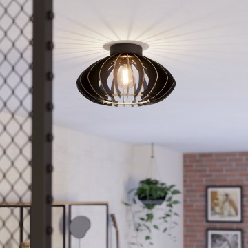 Eglo - Plafondlamp 1xE27/40W/230V diameter 38 cm zwart