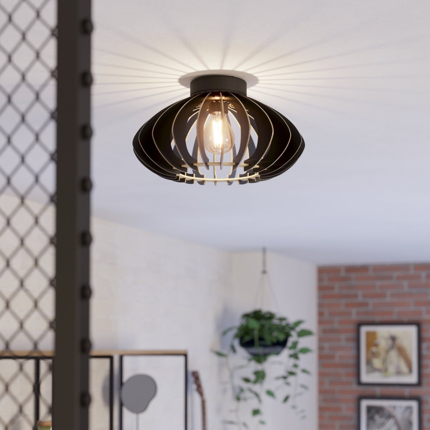 Eglo - Plafondlamp 1xE27/40W/230V diameter 38 cm zwart