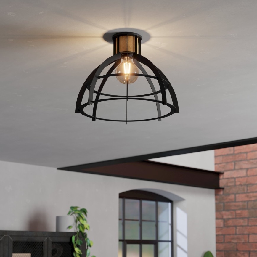 Eglo - Plafondlamp 1xE27/40W/230V zwart