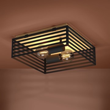 Eglo - Plafondlamp 2xE27/40W/230V zwart/bruin
