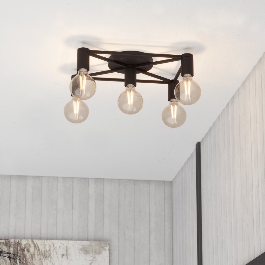 Eglo - Plafondlamp 5xE27/40W/230V zwart