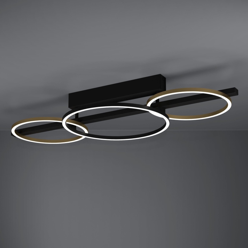 Eglo - Plafonnier à intensité variable 2xLED/12,5W/230V + LED/15,5W 3000K noir
