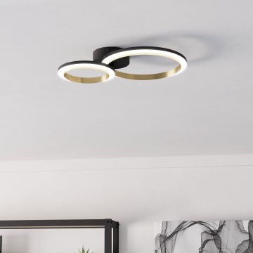 Eglo - Plafonnier à intensité variable LED/12W/230V 4000K noir/doré